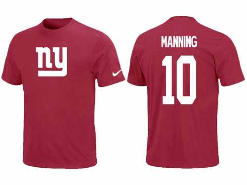 Nike New York Giants #10 Eli Manning Name & Number NFL T-Shirt - Red